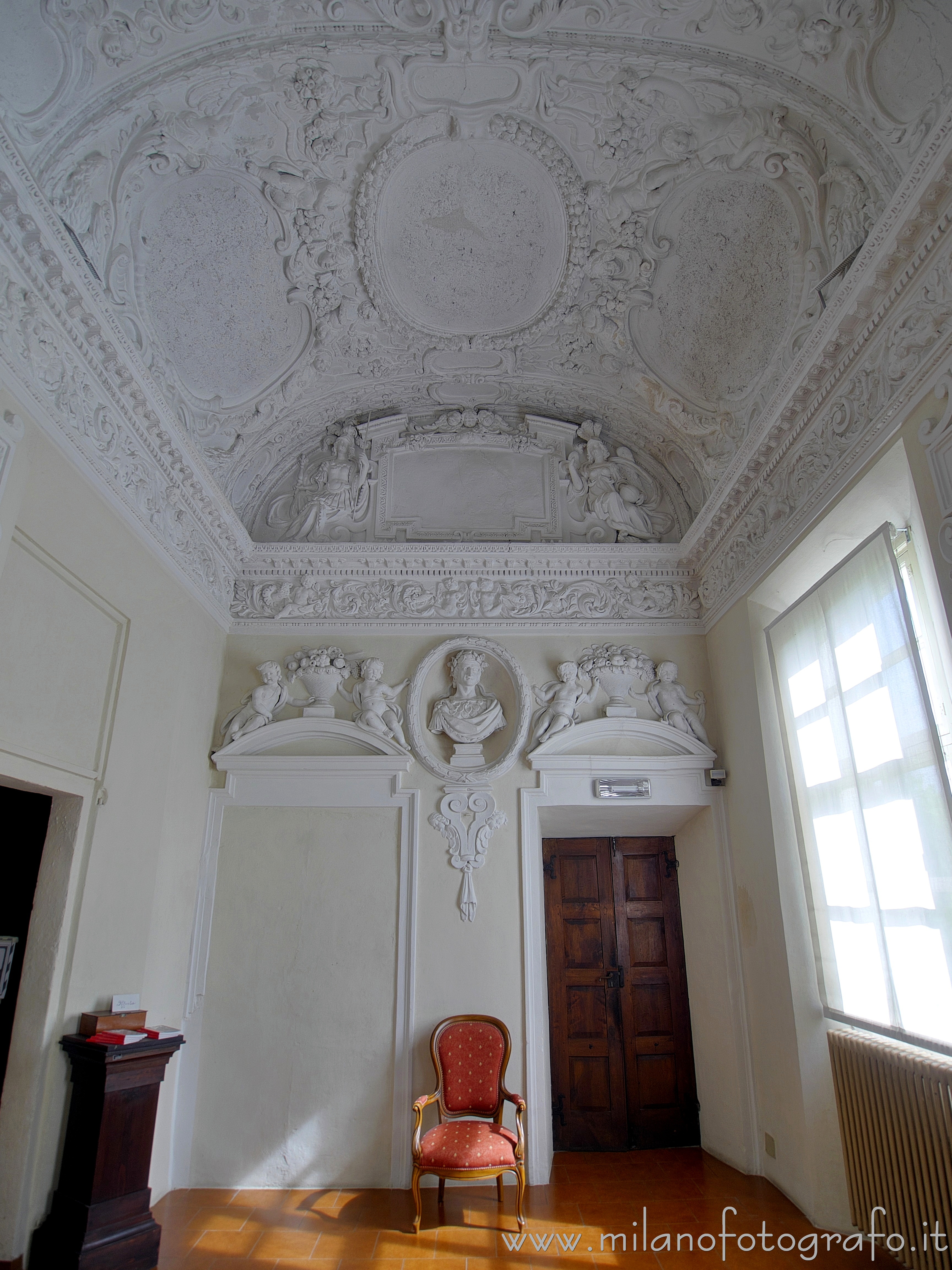 Masserano (Biella, Italy) - Entrance wall of the Gallery in the Palace of the Princes 